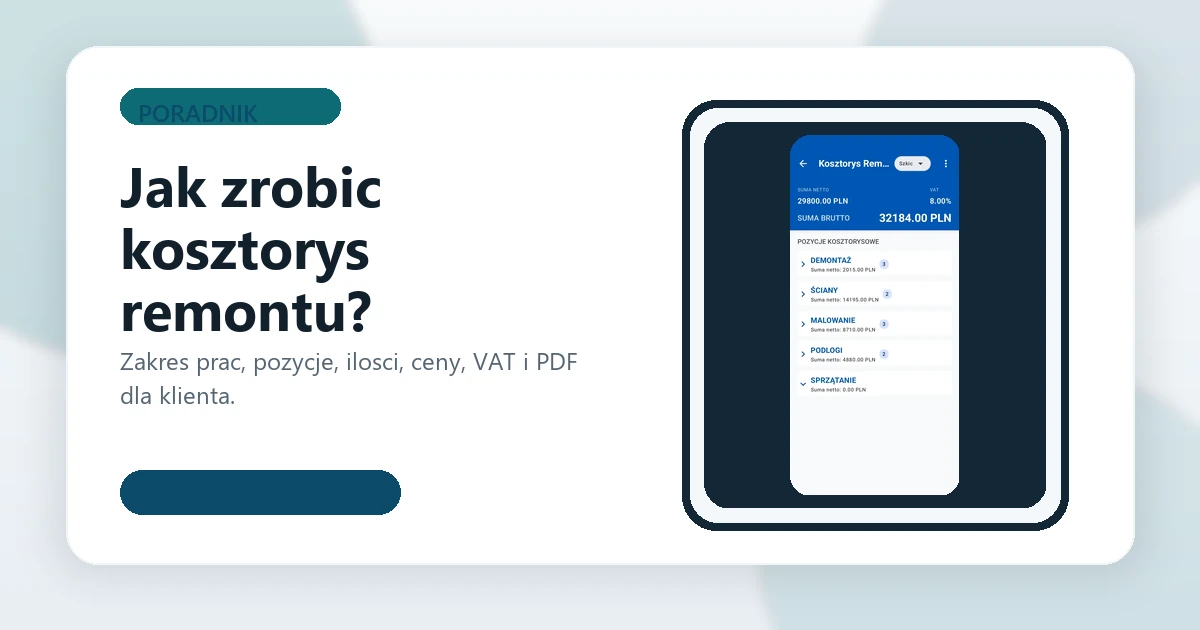 Grafika artykułu Jak zrobić kosztorys remontu