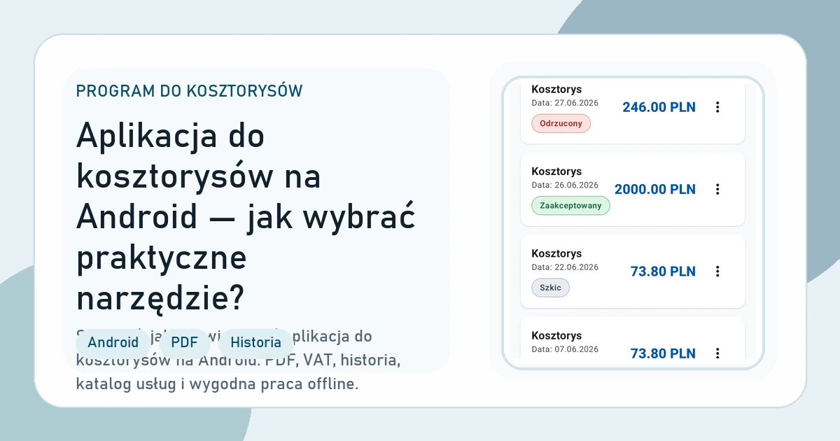 Okładka artykułu Aplikacja do kosztorysów na Android