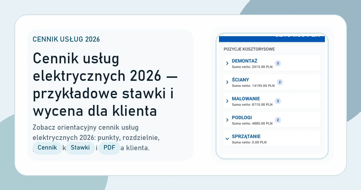 Okładka artykułu Cennik usług elektrycznych 2026