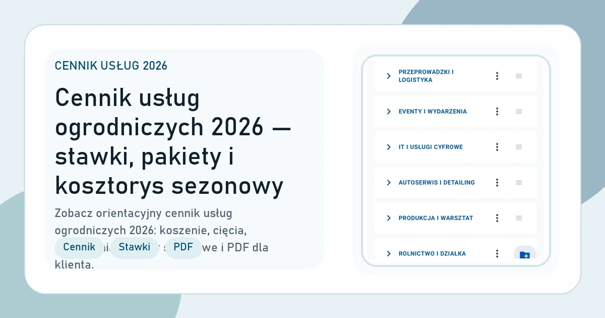 Okładka artykułu Cennik usług ogrodniczych 2026