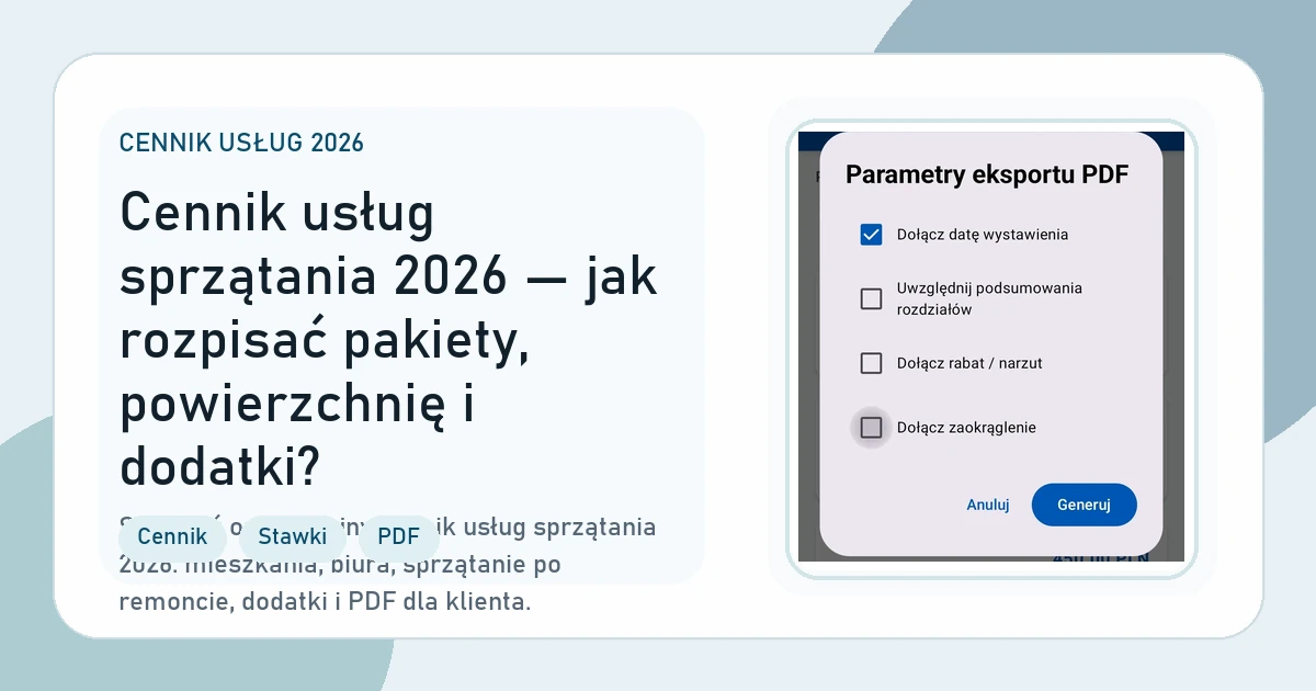 Okładka artykułu Cennik usług sprzątania 2026