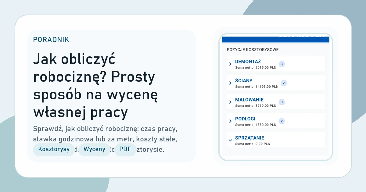 Okładka artykułu Jak obliczyć robociznę