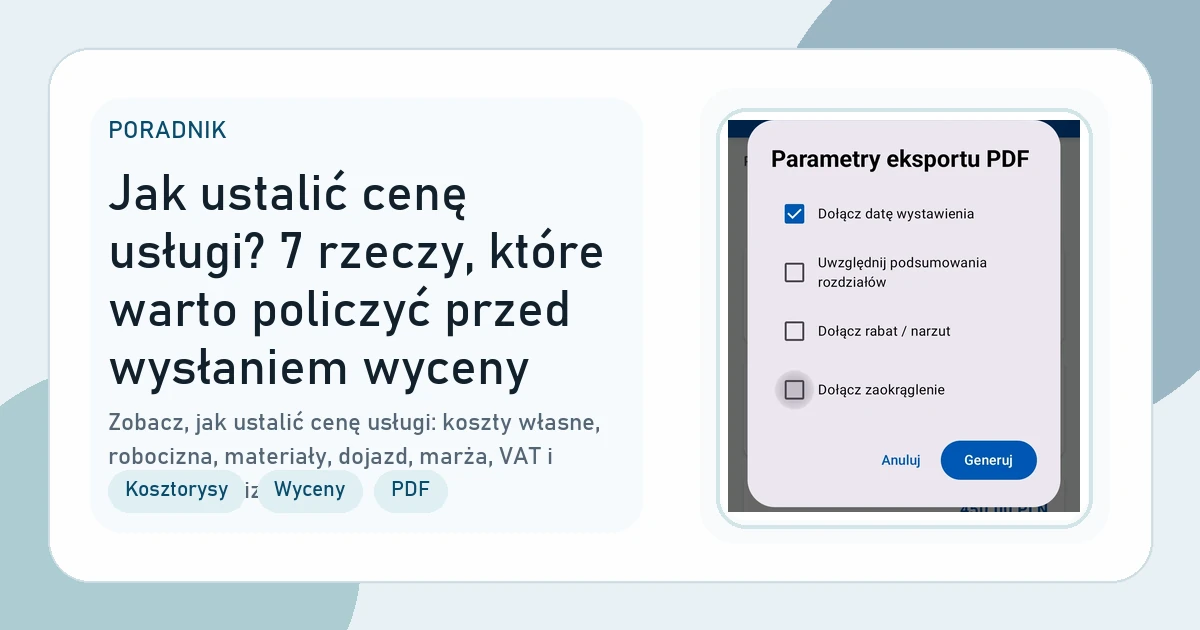 Okładka artykułu Jak ustalić cenę usługi