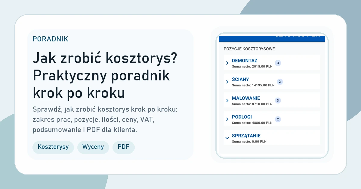 Okładka artykułu Jak zrobić kosztorys