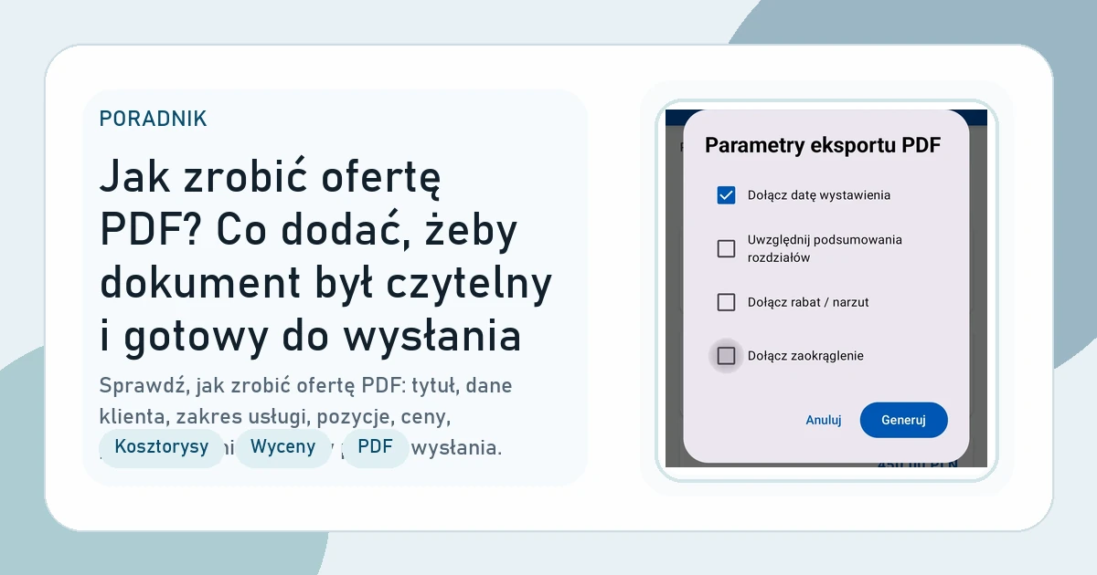 Okładka artykułu Jak zrobić ofertę PDF