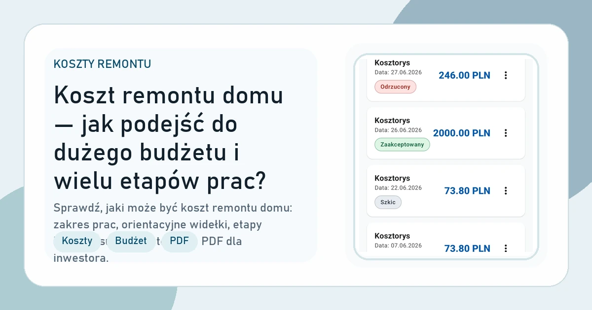 Okładka artykułu Koszt remontu domu