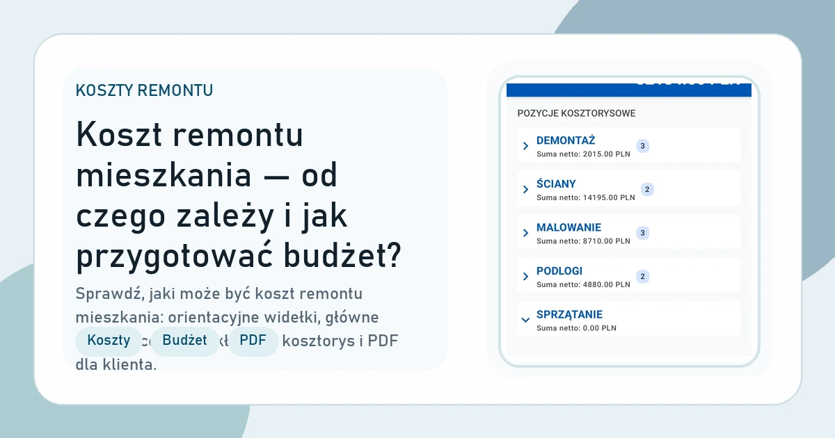 Okładka artykułu Koszt remontu mieszkania