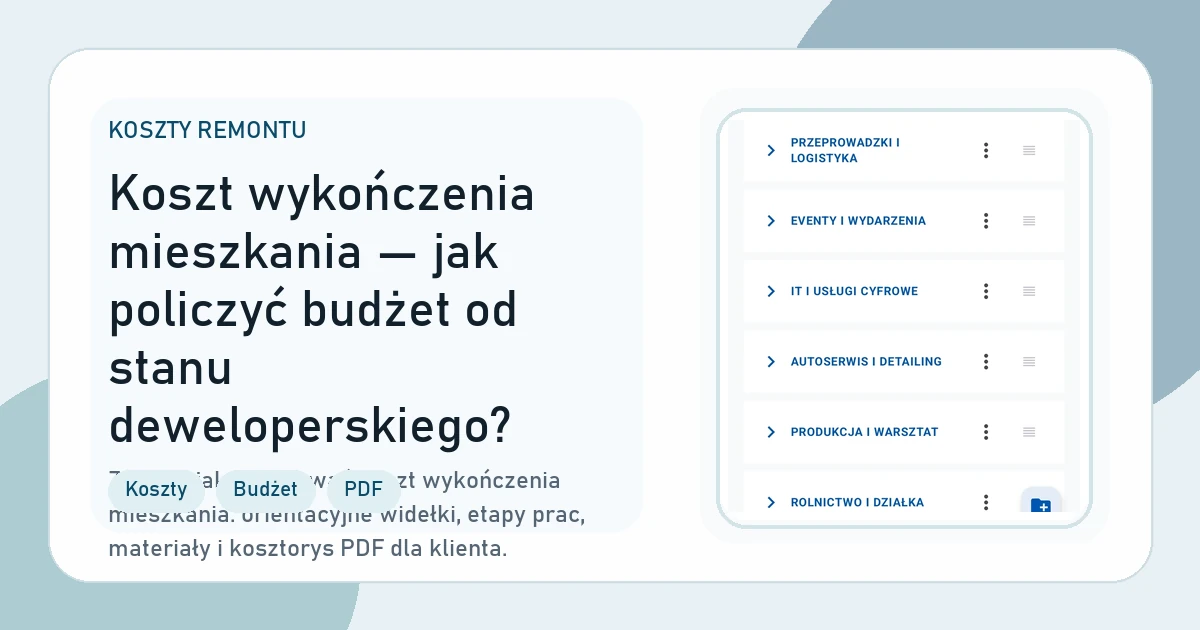 Okładka artykułu Koszt wykończenia mieszkania