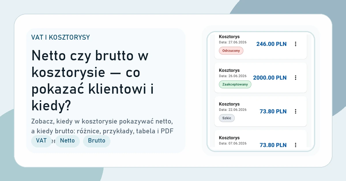 Okładka artykułu Netto czy brutto w kosztorysie