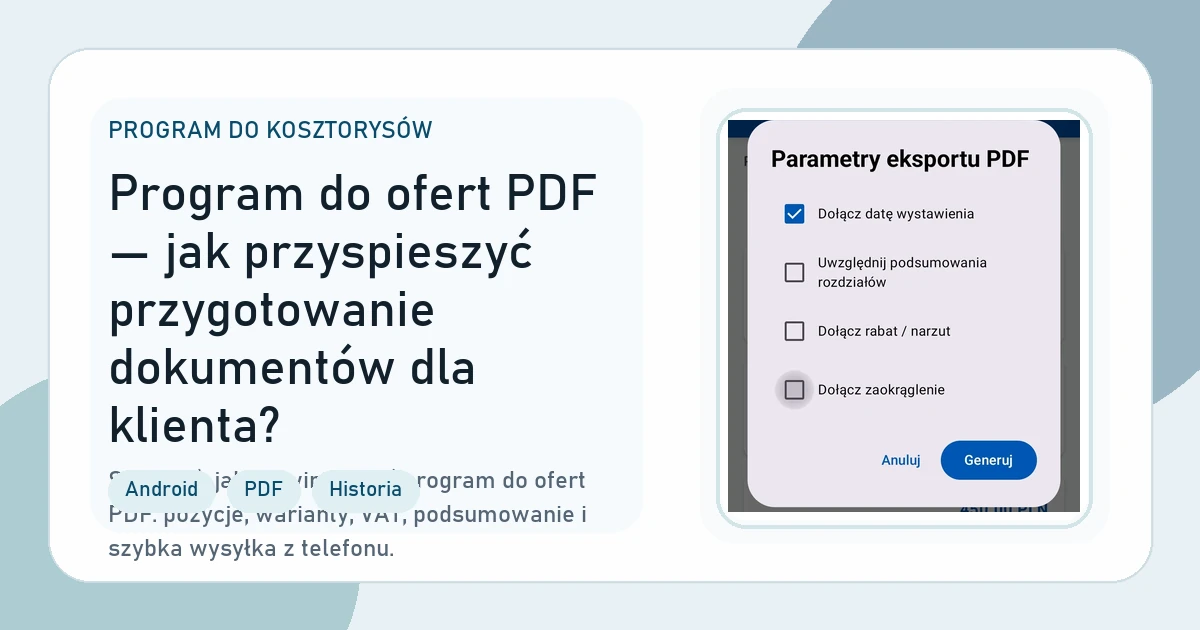 Okładka artykułu Program do ofert PDF